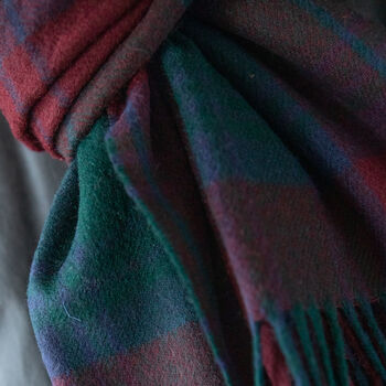 Merino Lambswool Check 30cm Wide Scarves, 5 of 8