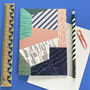 Pack Of Five Colour Block Art Cards, thumbnail 3 of 7