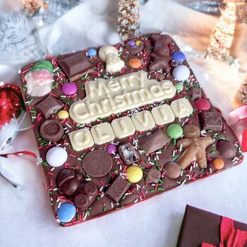 Merry Christmas Personalised Chocolate Slab, 2 of 3