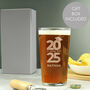 Personalised 'Class Of 2025' Pint Glass And Gift Box Graduation Gift, thumbnail 1 of 3