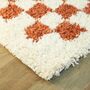 Chequered Burnt Orange/Cream Rug, thumbnail 4 of 5