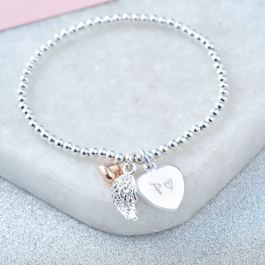 Personalised Angel Wing Bracelet By Lily Belle | notonthehighstreet.com