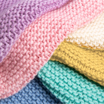 Pastel Dreams Throw Blanket Beginners Knitting Kit, 5 of 9