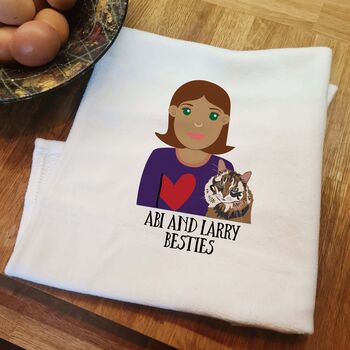 Build Your Own Personalised Cat Mum Gift Tea Towel, 3 of 12