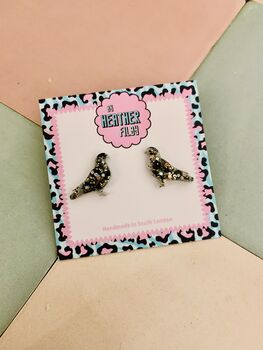 City Pigeon Resin Stud Earrings, 3 of 3
