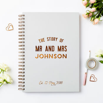 Personalised Copper Mr And Mrs Memory Book, 10 of 10