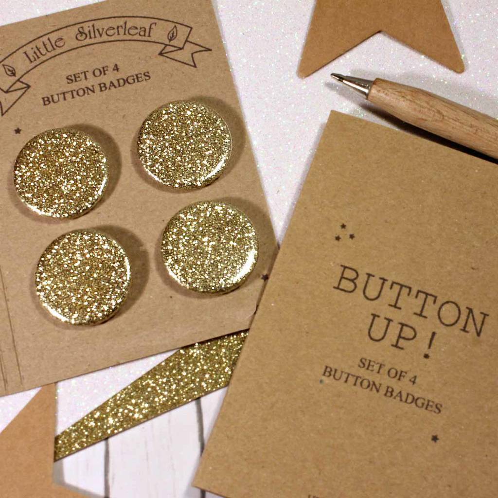 Small Glitter Badges, Pack Of Four, 1 of 7