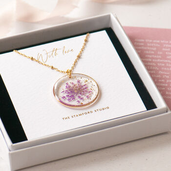 Purple Pressed Flower Necklace, 4 of 6