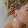 Mother Of Pearl Drop Earrings In 18 K Gold Plate, thumbnail 3 of 4