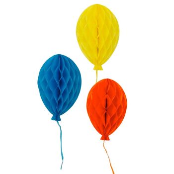 Colourful Balloon Shaped Honeycomb Party Decorations, 3 of 3