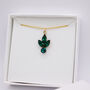 Emerald Green Crystal Cluster Pendant Necklace, thumbnail 1 of 5