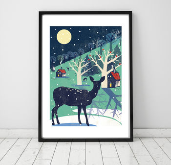 Winter Deer A3 Print, 2 of 3