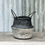 Black Sequin Dipped Seagrass Baskets, thumbnail 3 of 3