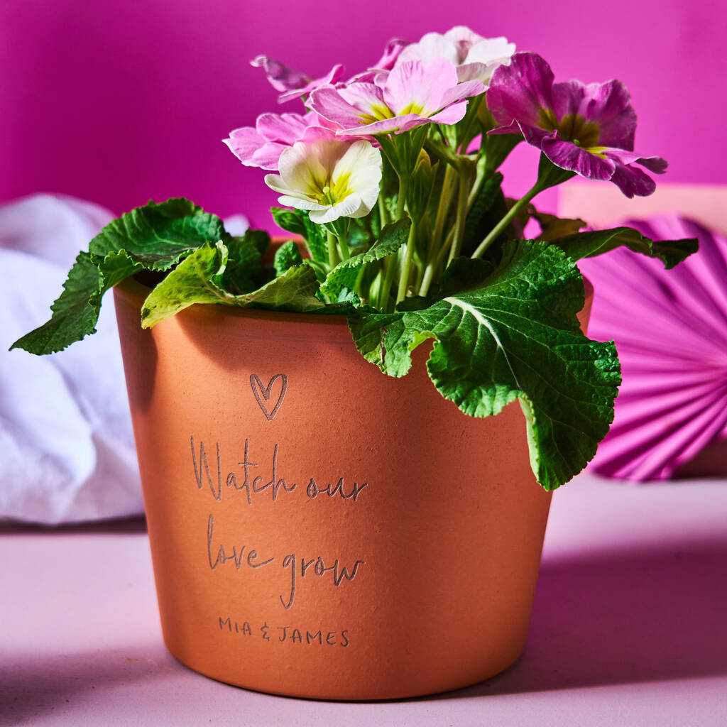 Personalised Engagement Terracotta Plant Pot