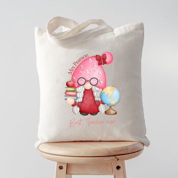 Personalised Best Teacher Ever Gnome Bag, 2 of 2