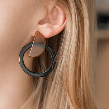Geometric Circle Drop Acrylic Earrings, 4 of 4
