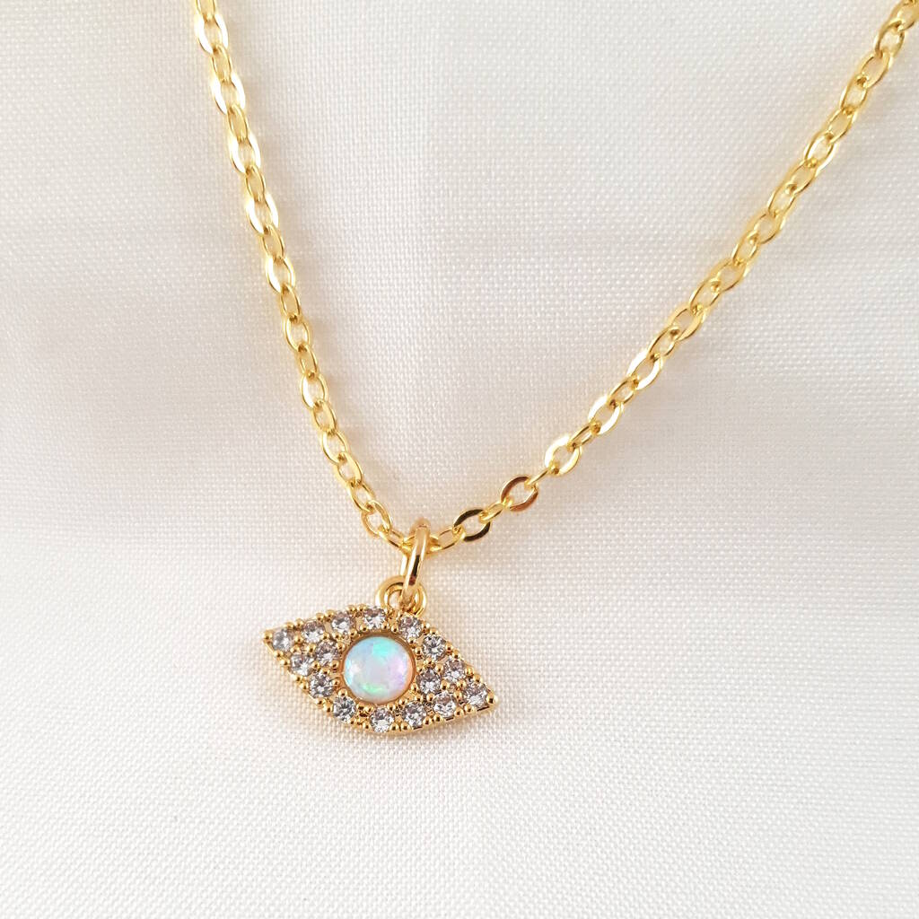 Dainty Gold Opal Necklace By Misskukie | notonthehighstreet.com