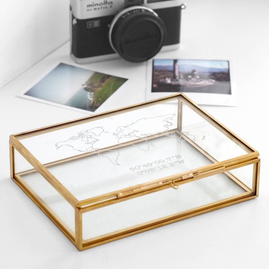 Personalised Glass Map And Coordinates Rectangular Box By Joanna Emily ...