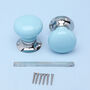 G Decor Set Of Two Blue Mortice Ceramic Door Knobs, thumbnail 4 of 5