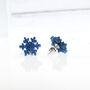 Laser Cut Glitter Christmas Snowflake Earrings Studs, thumbnail 2 of 5