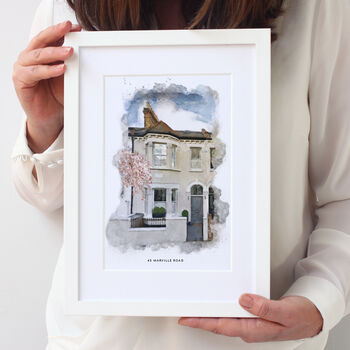 Personalised Watercolour New Home Framed Print, 2 of 12