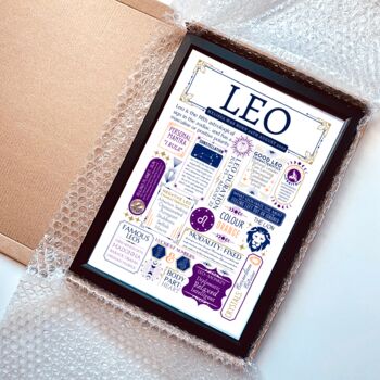 Personalised Leo Zodiac Birthday Print, 9 of 9