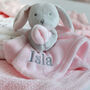 Personalised Pink Bunny Rabbit Baby Comforter, thumbnail 1 of 12