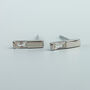 Sterling Silver Crystal Rectangle Stud Earrings, thumbnail 3 of 5