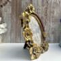 Gold Oval Floral Photo Frame With Butterfly Detail 15 X 10cm, thumbnail 4 of 7