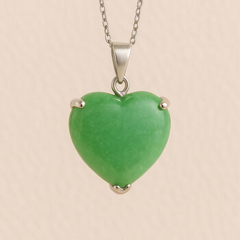 Personalised Sterling Silver Jade Heart Necklace, 3 of 12