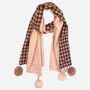 Houndstooth Cashmere Blend Winter Scarf Pinks, thumbnail 1 of 2