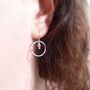 Pink Tourmaline Circle Earrings, thumbnail 3 of 5