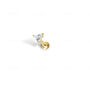 14 Carat Gold Facet Tragus, Solid Gold Labret Earring, thumbnail 4 of 7