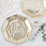 Gold Foiled Oh Baby Baby Shower Party Paper Plates, thumbnail 1 of 3