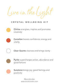 Live In The Light Crystal Wellbeing Kit For Energy, 4 of 4