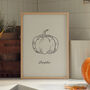 Pumpkin Autumnal Kitchen Food Print, Halloween Decor Gift, thumbnail 1 of 7