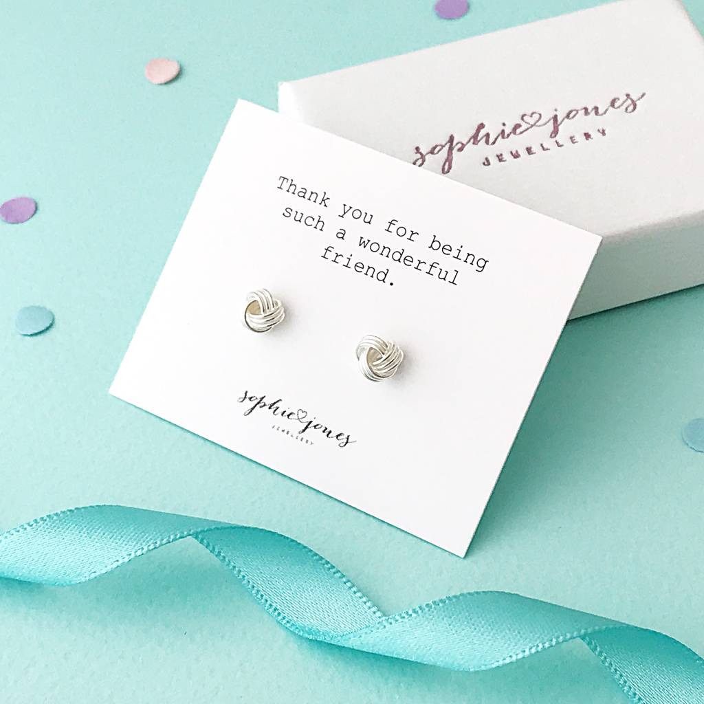 friendship knot earrings by sophie jones jewellery | notonthehighstreet.com