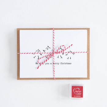 Christmas Robin Fingerprint Card Making Kit, Six Pack, 2 of 6