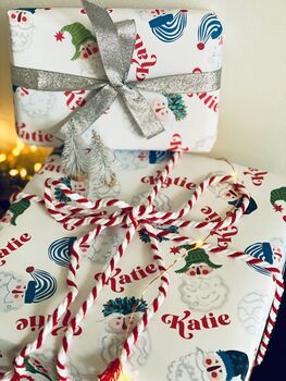 Santa Personalised Christmas Wrapping Paper, 5 of 11