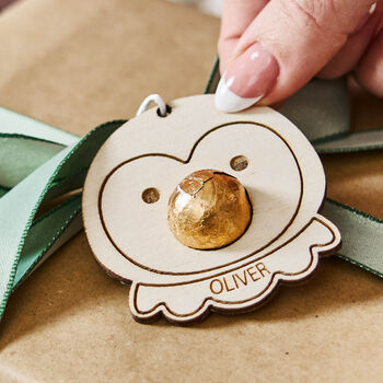 Penguin Christmas Gift Tag And Bag Of Chocolate Beaks, 5 of 5