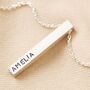 Personalised Bar Pendant Necklace In Silver, thumbnail 7 of 11