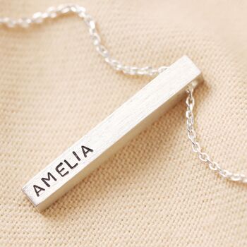 Personalised Bar Pendant Necklace In Silver, 7 of 11