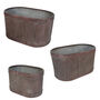 Set Of Three Copper And Iron Planters, thumbnail 2 of 2