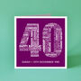 Personalised Name And Date 40th Birthday Card, thumbnail 1 of 5