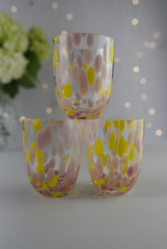 Pink And Yellow Confetti Glass, 2 of 3