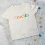 Muted Rainbow Personalised Kids T Shirt, thumbnail 2 of 3