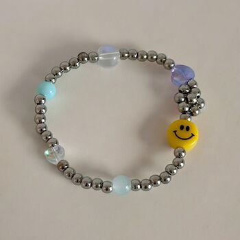 Smiley Face And Heart Beaded Bracelet, 4 of 4