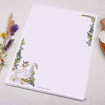 A4 Letter Writing Paper With Ducks And Florals, 3 of 4