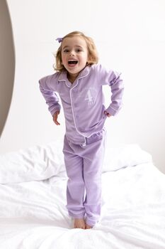 'When I Wake' Personalised Embroidered Front And Back Button Through Pyjamas, 8 of 12