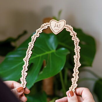 Personalised Stag And Doe Wooden Wedding Cake Topper, 6 of 7